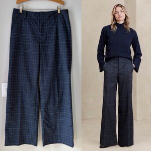 Banana Republic Wide Leg Plaid Trousers